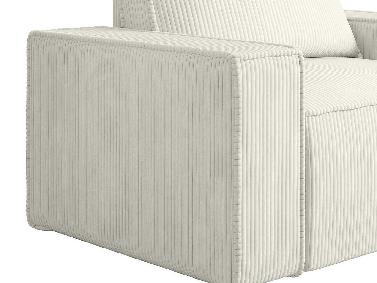 SESSEL mit gerader Rückenlehne - 1 Person-Sitzer - Samt, Stoff - Weiß - - Weiß, Textil (120/85/86cm) - Vente-Unique