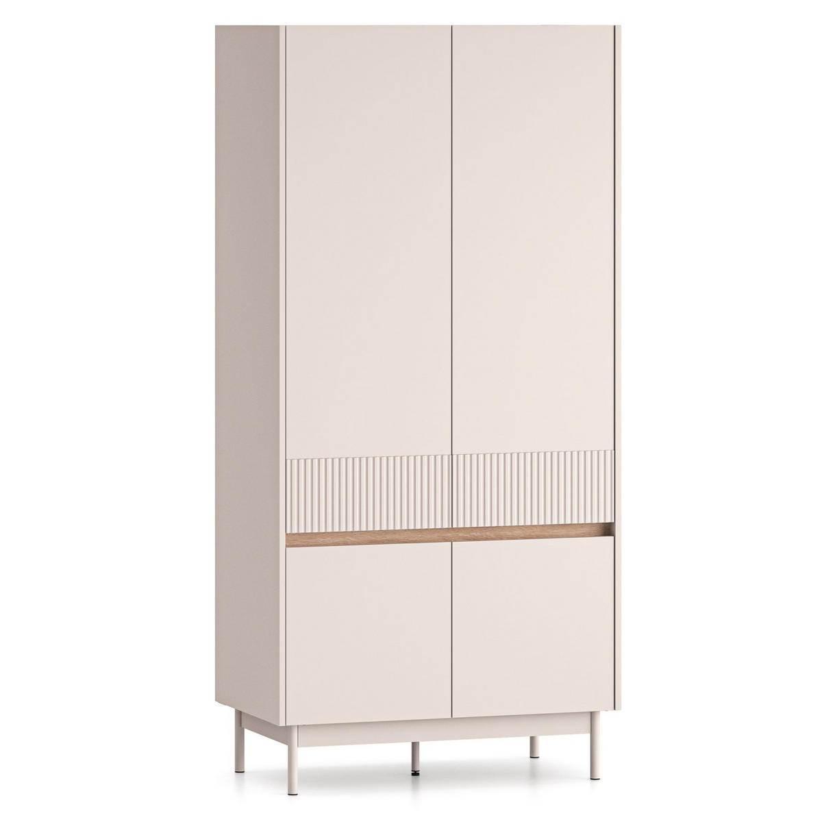 KLEIDERSCHRANK Dunea Kaschmirgrau/Eichenholzoptik 92 cm - Taupe/Beige, Holzwerkstoff (92/193/53cm) - Selsey