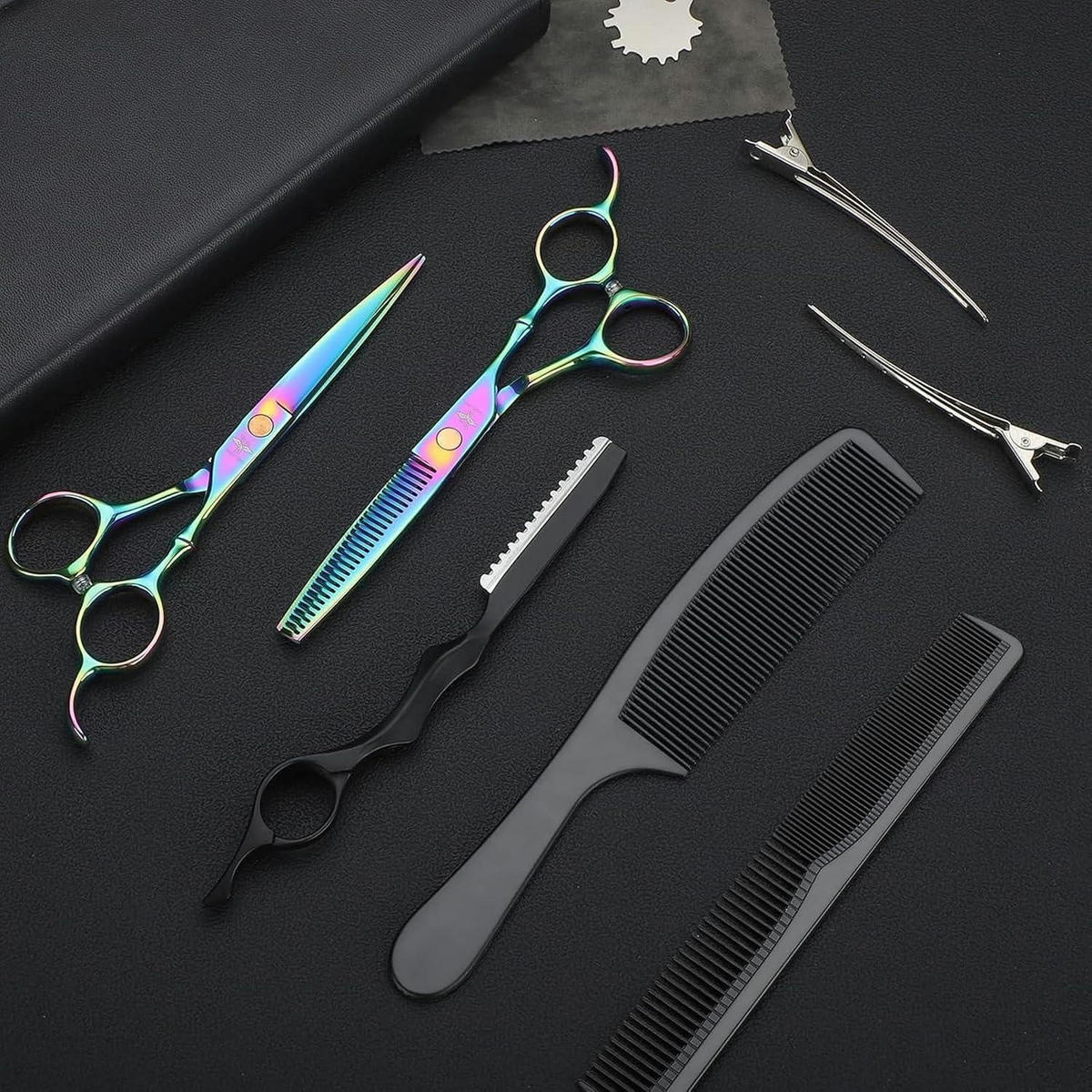 HAARSCHERE Set 10-teilig Edelstahl Regenbogenfarben - Multicolor, Metall (7.6/2.5/17.8cm)