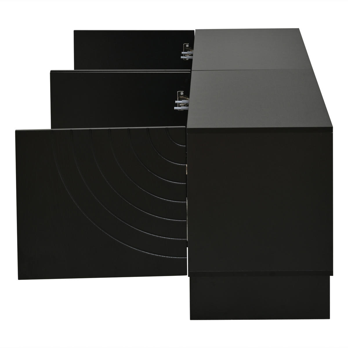 TV-ELEMENT 180/40/55 cm Schwarz mit 4 Türen - Schwarz, Holz (180/55/40cm) - Oxeza