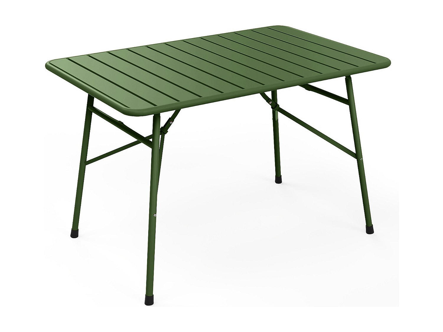 GARTENTISCH - 4 -Sitzer - Stahl - khaki - MIRMANDE - Grün, Metall (70/110/73.5cm) - Vente-Unique