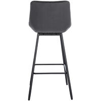 BARHOCKER Welton Samt dunkelgrau - Dunkelgrau/Schwarz, Textil/Metall (49/104/56cm) - TPFLiving