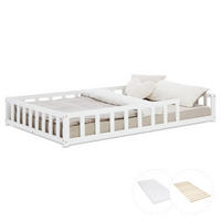 BODENBETT 120x200 cm in weiß Lattenrost + Matratze - Weiß, Holz (90/200cm) - Homestyle4u