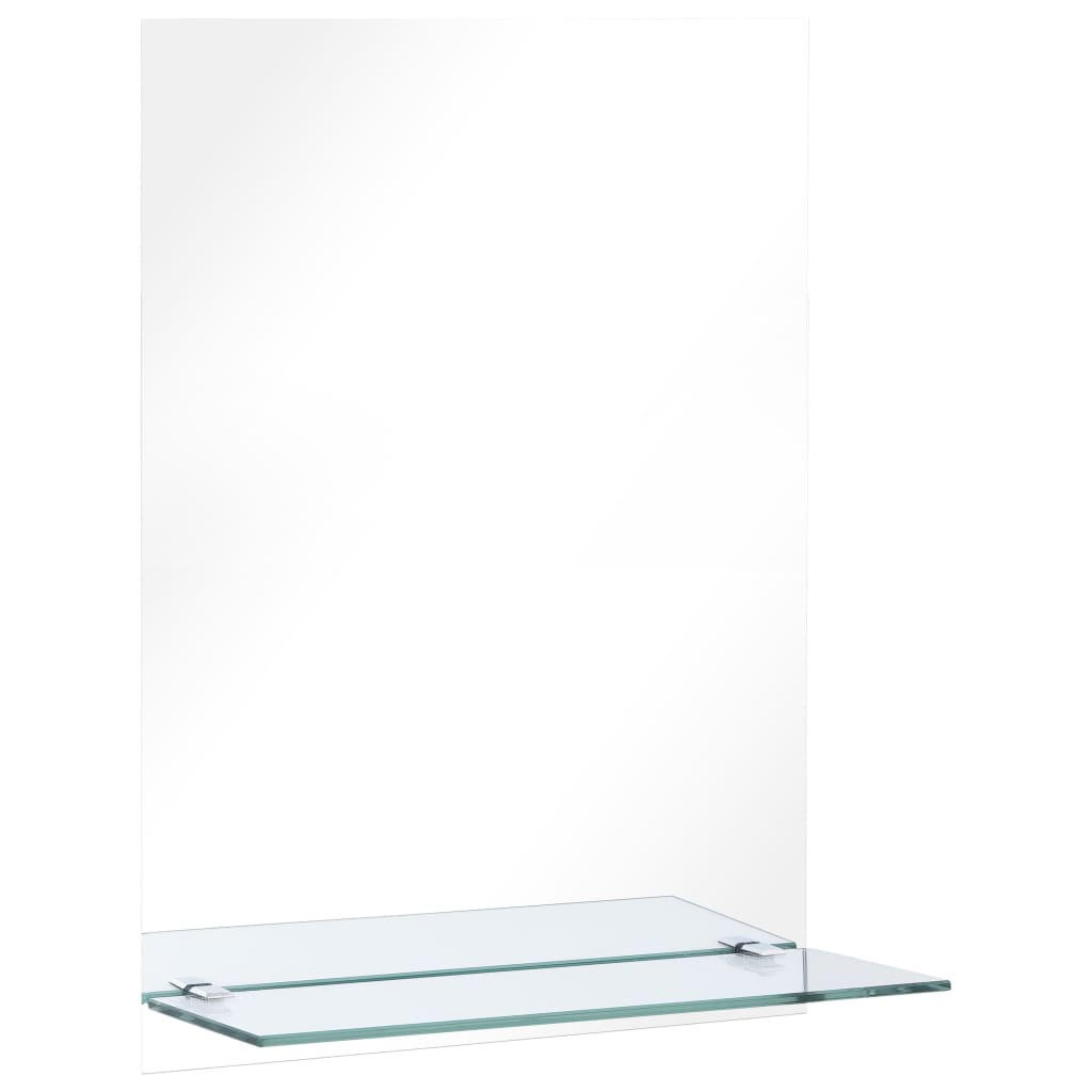 WANDSPIEGEL mit Regal 40×60 cm Hartglas - Silberfarben, Glas (40/60/10cm) - furnicato