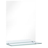 WANDSPIEGEL mit Regal 40×60 cm Hartglas - Silberfarben, Glas (40/60/10cm) - furnicato