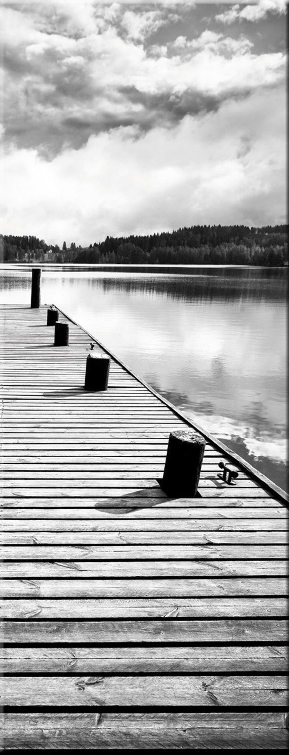 GLASBILD 30x80 cm Steg - Anthrazit, Glas (30/80cm) - artissimo