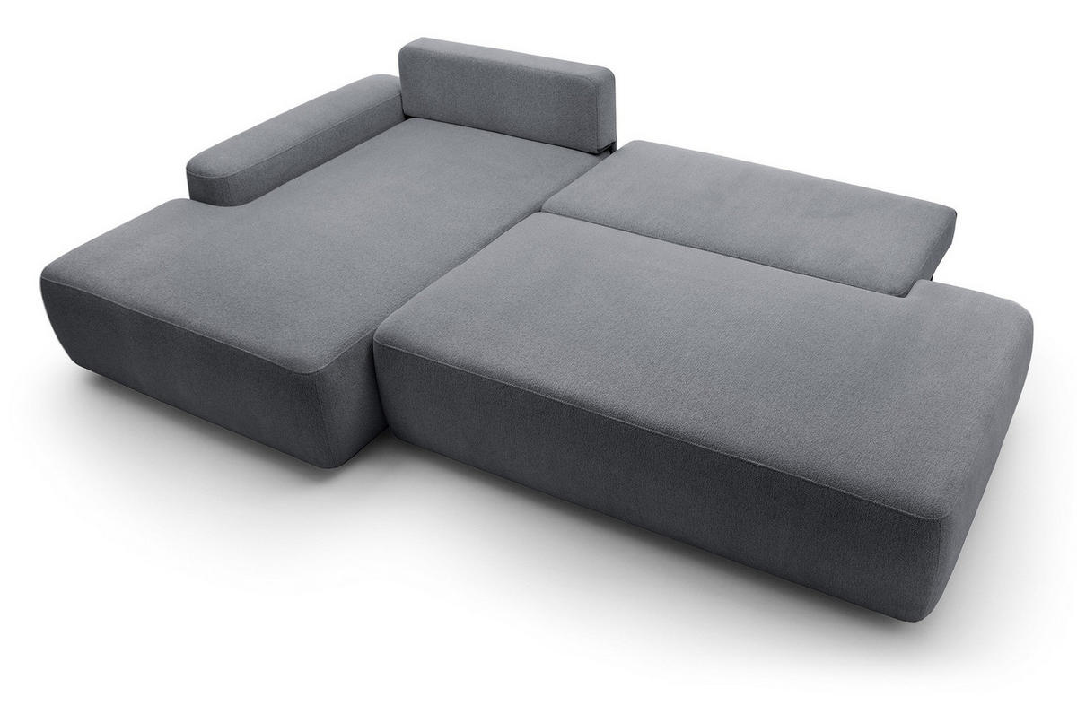 ECKSOFA 275 cm mit Schlaffunktion Orea O, Links, Dunkelgrau - Dunkelgrau, Holz (276/164cm) - Emporius