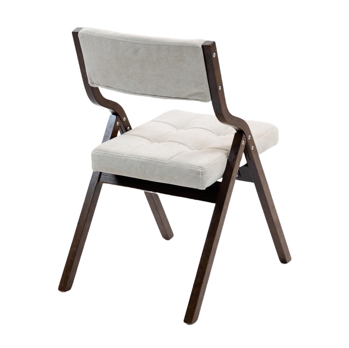 KLAPPSTUHL gepolstert faltbar Holz 2er-Set Cream - Weiß, Holz (48/77/61cm) - Meubliv