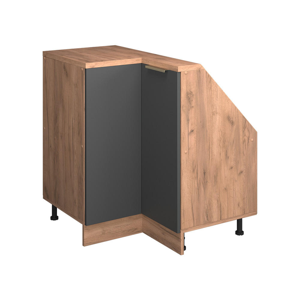 ŠIKMÁ SKŘÍŇ ROHOVÁ SKŘÍŇKA Rion Antracitově zlatý - medově dubová/antracitová, kompozitní dřevo (75.6/81.6/75.6cm) - Vicco