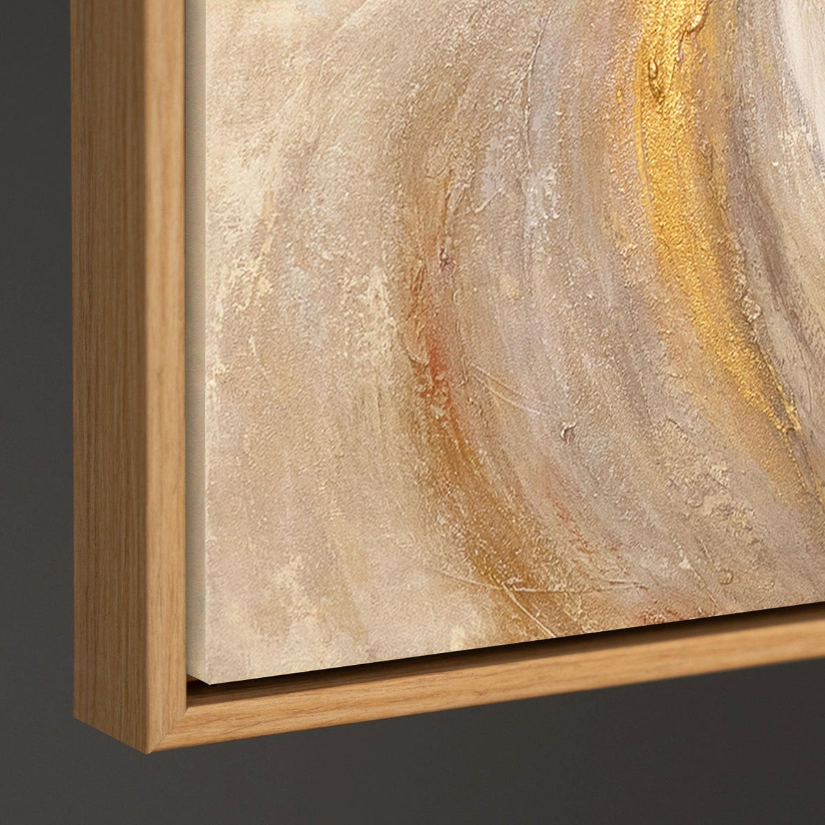 GEMÄLDE Energie des Stroms Schattenfugenrahmen Eichefarben 120x80 cm - Eichefarben, Holz (120/80cm) - YS-art gallery