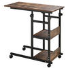 BEISTELLTISCH mit Rollen, Rustikal-Braun - Dunkelbraun, Kunststoff (80/40/82cm) - HOMCOM