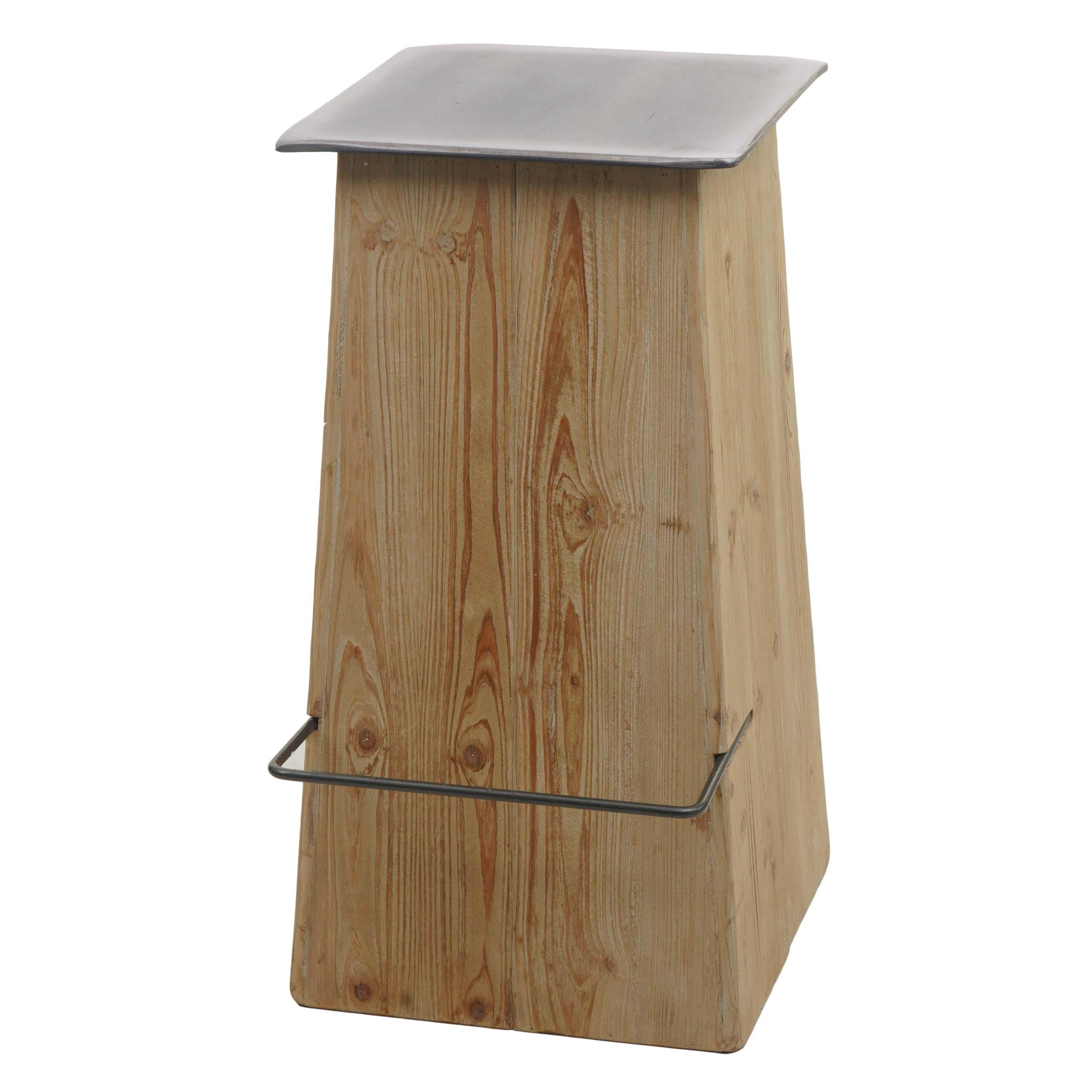 BARHOCKER Braun, Grau - Braun/Grau, Holz (47/75/39cm) - MCW