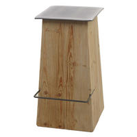 BARHOCKER Braun, Grau - Braun/Grau, Holz (47/75/39cm) - MCW