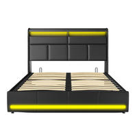 POLSTERBETT 160/200 cm Schwarz mit Bettkasten und USB-Anschlüssen - Schwarz, Holz (160/200cm) - SHOPENTRA