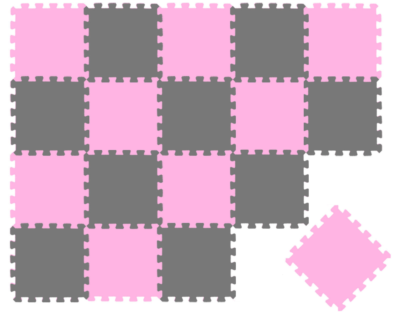 SPIELMATTE ab Null - 180/90/1 cm Puzzlematte Pink - Multicolor, Kunststoff (30/30cm) - Littletom