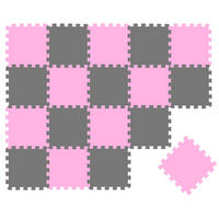 SPIELMATTE ab Null - 180/90/1 cm Puzzlematte Pink - Multicolor, Kunststoff (30/30cm) - Littletom