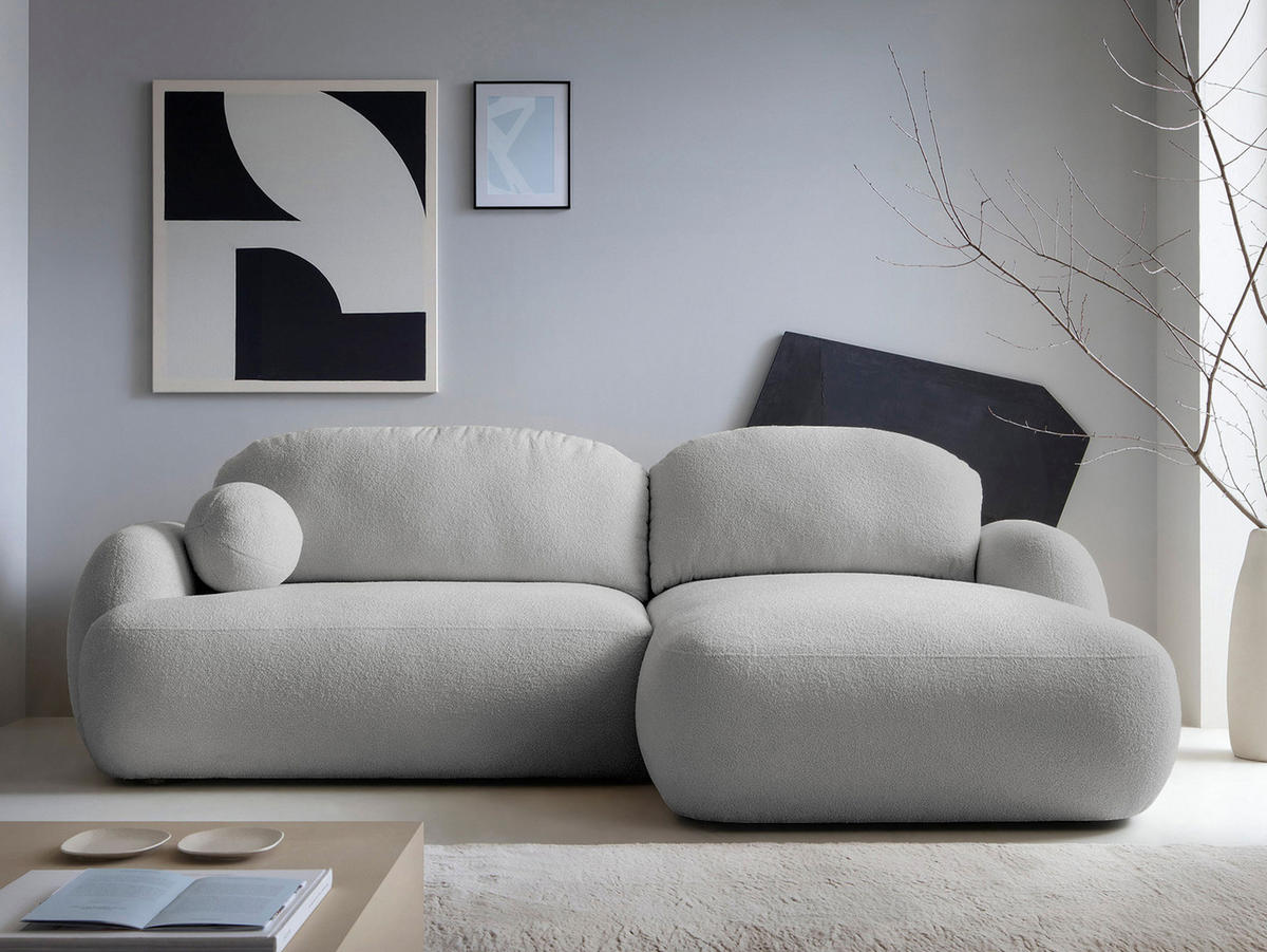 ECKSOFA Mayo, Seite: Rechts - Hellgrau/Schwarz, Holz/Kunststoff (275/175cm) - MIRJAN24