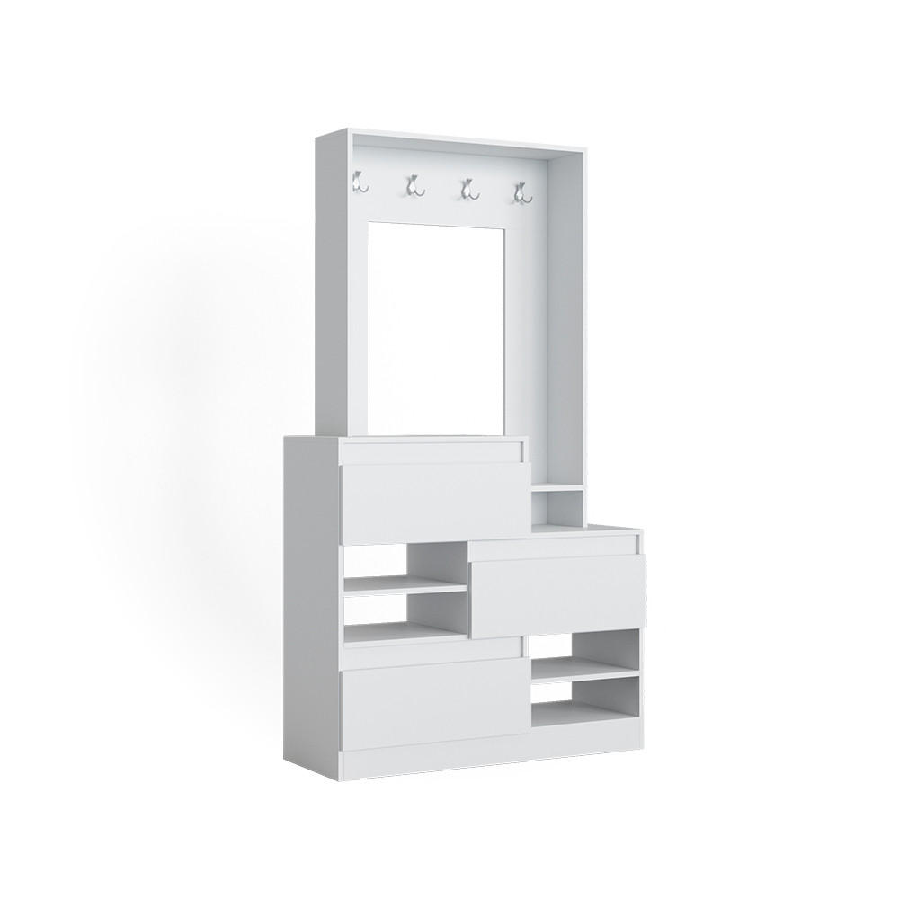 GARDEROBE Evia Weiß 100 x 180 cm - Weiß, Holzwerkstoff (100/180/39cm) - Vicco