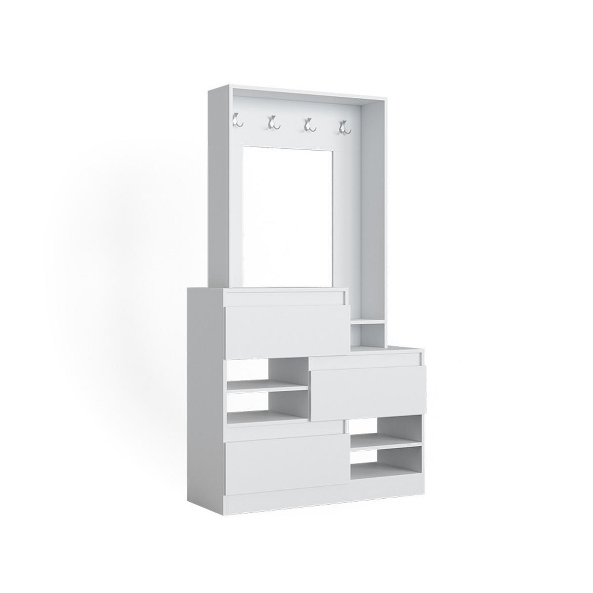 GARDEROBE Evia Weiß 100 x 180 cm - Weiß, Holzwerkstoff (100/180/39cm) - Vicco