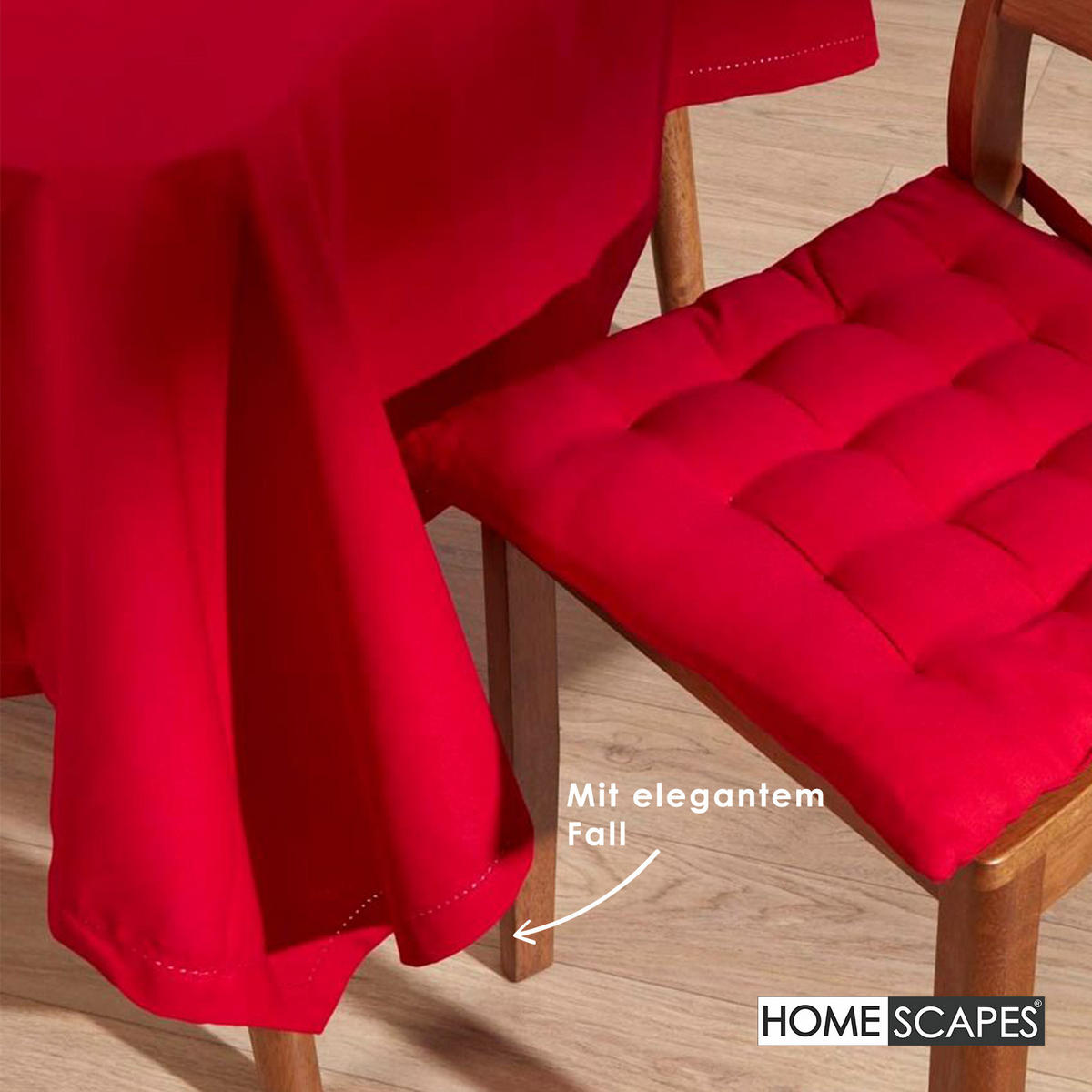 TISCHDECKE rot 137/178 cm, 100% Baumwolle - Rot, Textil (137/178cm) - Homescapes