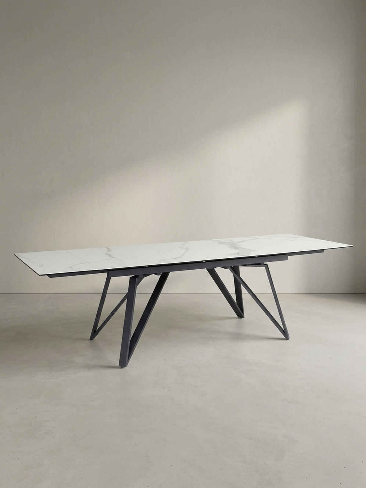 ESSTISCH Ausziehbar Keramik Glas Marmoroptik Rechteckig Groß, Weiß 180x95x76 cm - Schwarz/Weiß, Keramik/Metall (95/180/76cm) - KADIMA DESIGN