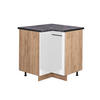 ECKUNTERSCHRANK Fame-Line Weiß Hochglanz 80.5 cm, AP Anthrazit - Honigeiche/Weiß Hochglanz, Holzwerkstoff (80.5/82/60cm) - Vicco