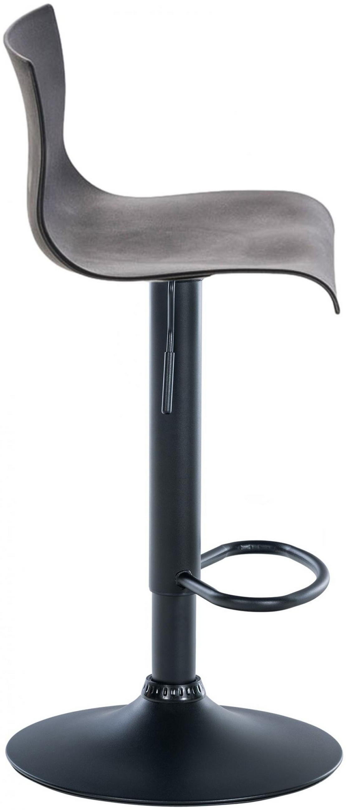 BARHOCKER Kunststoff grau - Schwarz/Grau, Kunststoff/Metall (39/84/36cm) - CLP