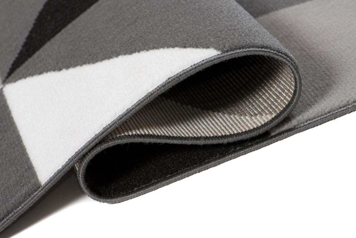 TEPPICH MAYA Grau Vierecke Geometrisch Figuren 130/190 cm - Grau, Textil (130/190cm) - Tapiso