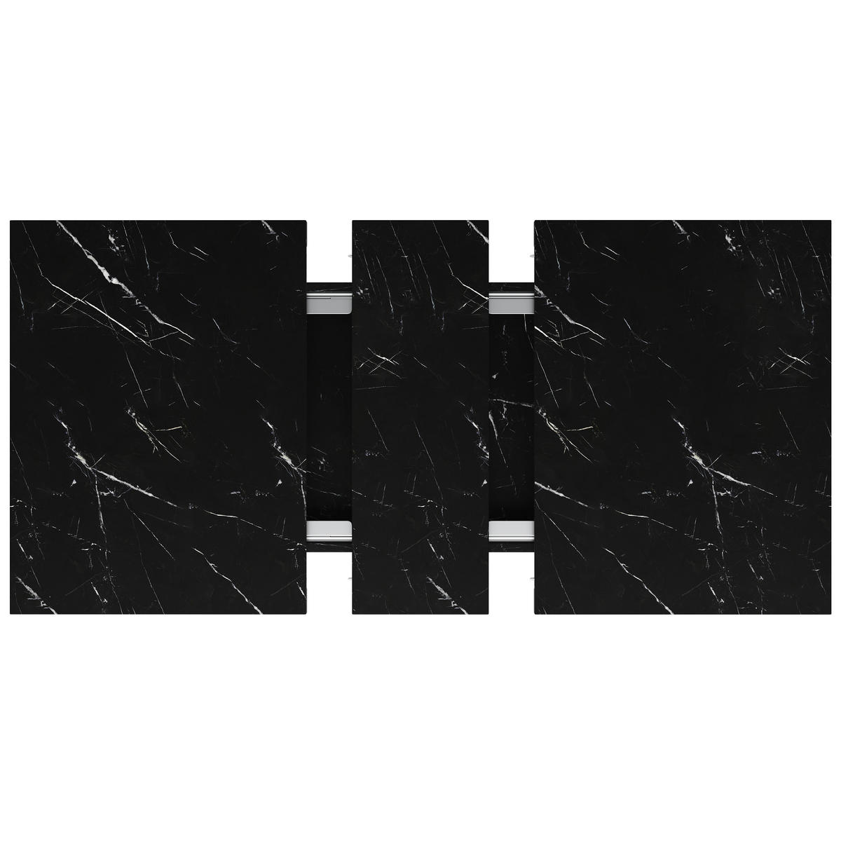 ESSTISCH ausziehbar 110–140 cm in Schwarz Marmor-Optik - Schwarz, Holzwerkstoff (80/110/76cm) - Urban Meuble