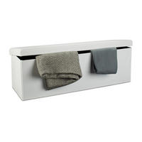 FALTBARE Sitzbank - Weiß, Holzwerkstoff/Kunststoff (38/38/114cm) - Relaxdays