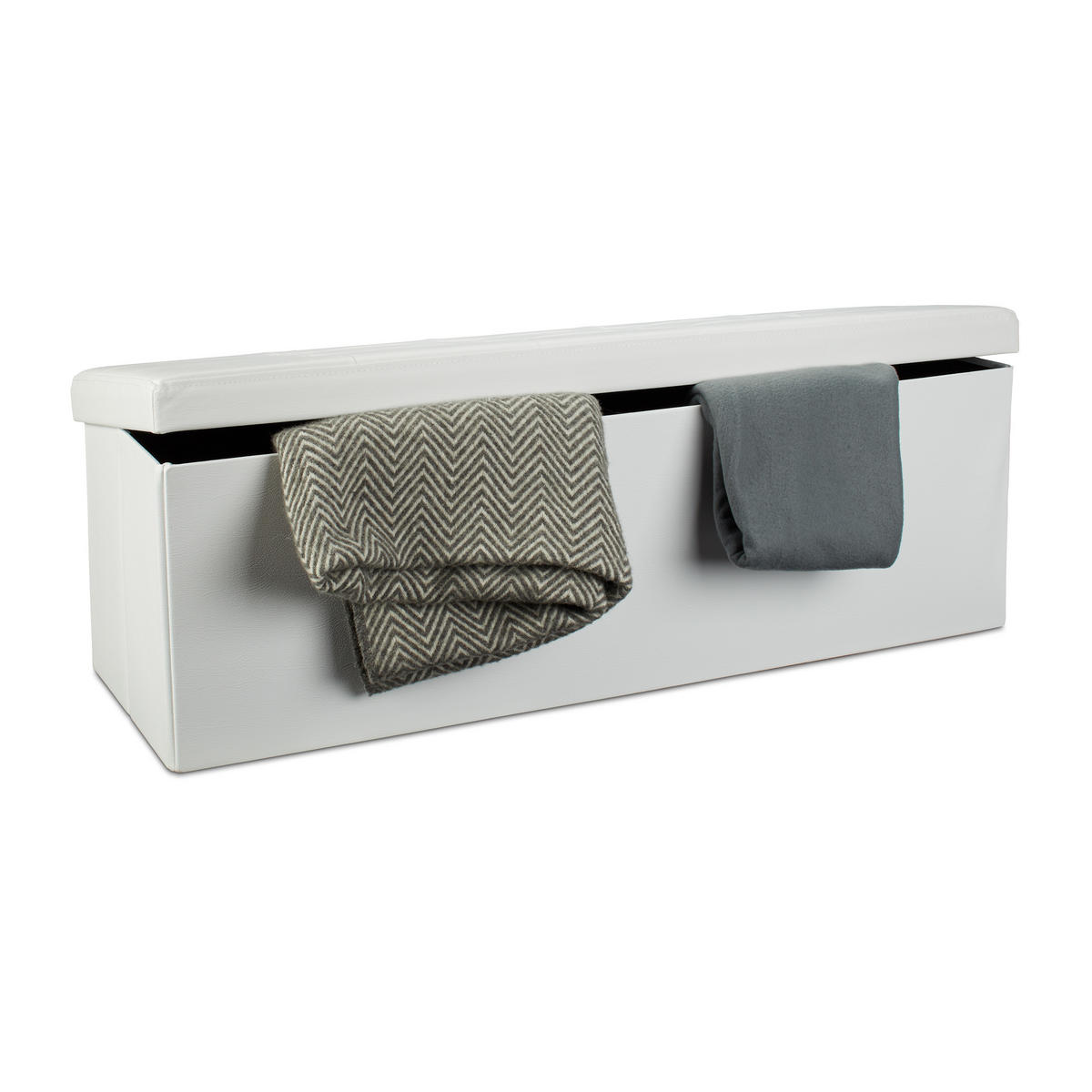 FALTBARE Sitzbank - Weiß, Holzwerkstoff/Kunststoff (38/38/114cm) - Relaxdays