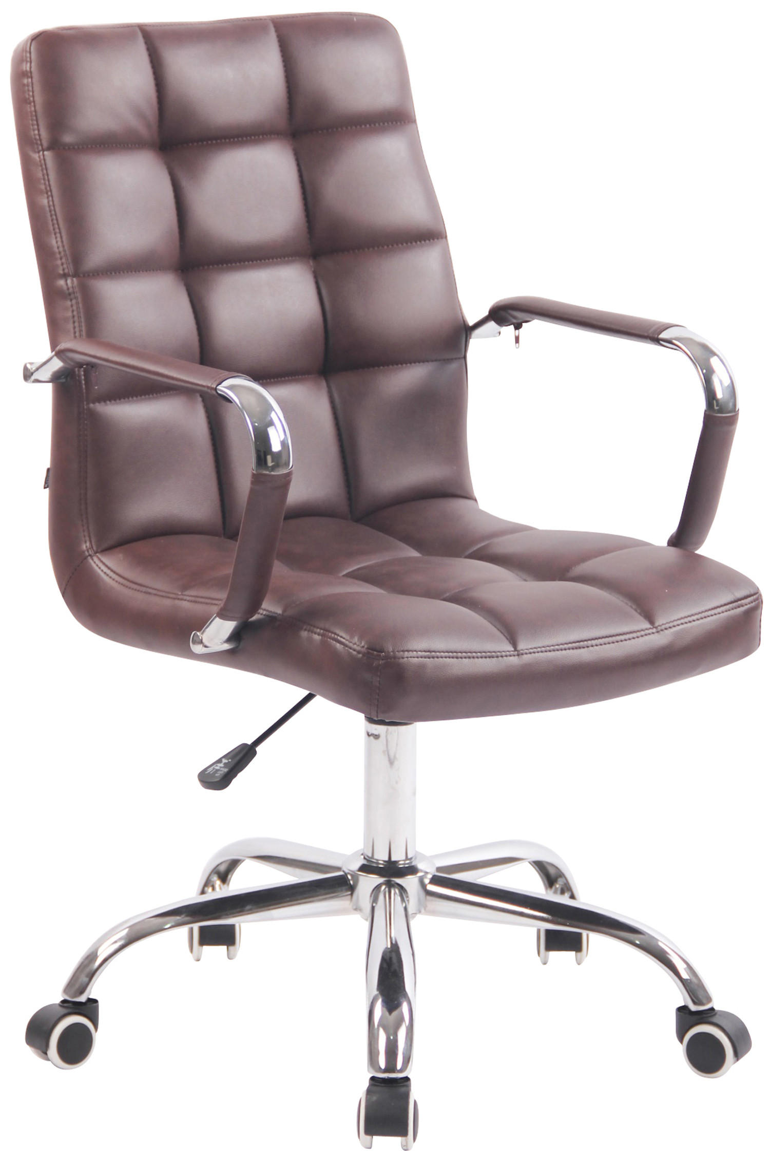 BÜROSTUHL Deal, Kunstleder Bordeauxrot - Bordeaux, Textil/Metall (56/104/62cm) - TPFLiving