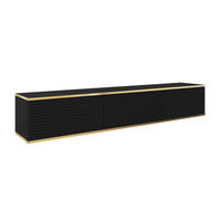 SCHRANK Schwarz POLO Hängend MDF Gerillt 175 cm - Schwarz, Holzwerkstoff (175/30/32cm) - Sepro Meble