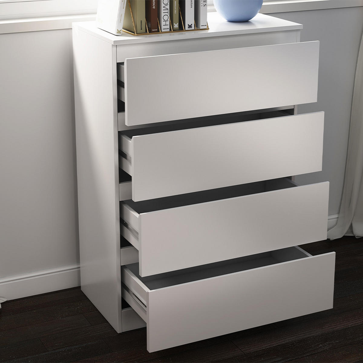 KOMMODE Calisto Weiß 70 x 102 cm - Weiß, Holzwerkstoff (70/102/39cm) - Vicco