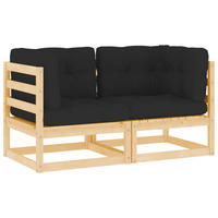GARTENSOFA TYXOU 70/67/70 cm （2-SITZER） - Anthrazit, Holz (70/67/70cm) - ZMH