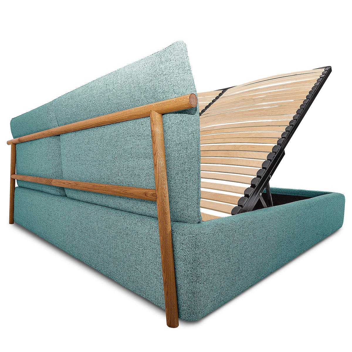 POLSTERBETT - Petrol, Textil (140/200cm) - home24