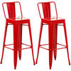 BARHOCKER 2er Set Lekel Metall Rot - Rot, Metall (44/96/43cm) - DELUKE