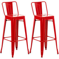 BARHOCKER 2er Set Lekel Metall Rot - Rot, Metall (44/96/43cm) - DELUKE
