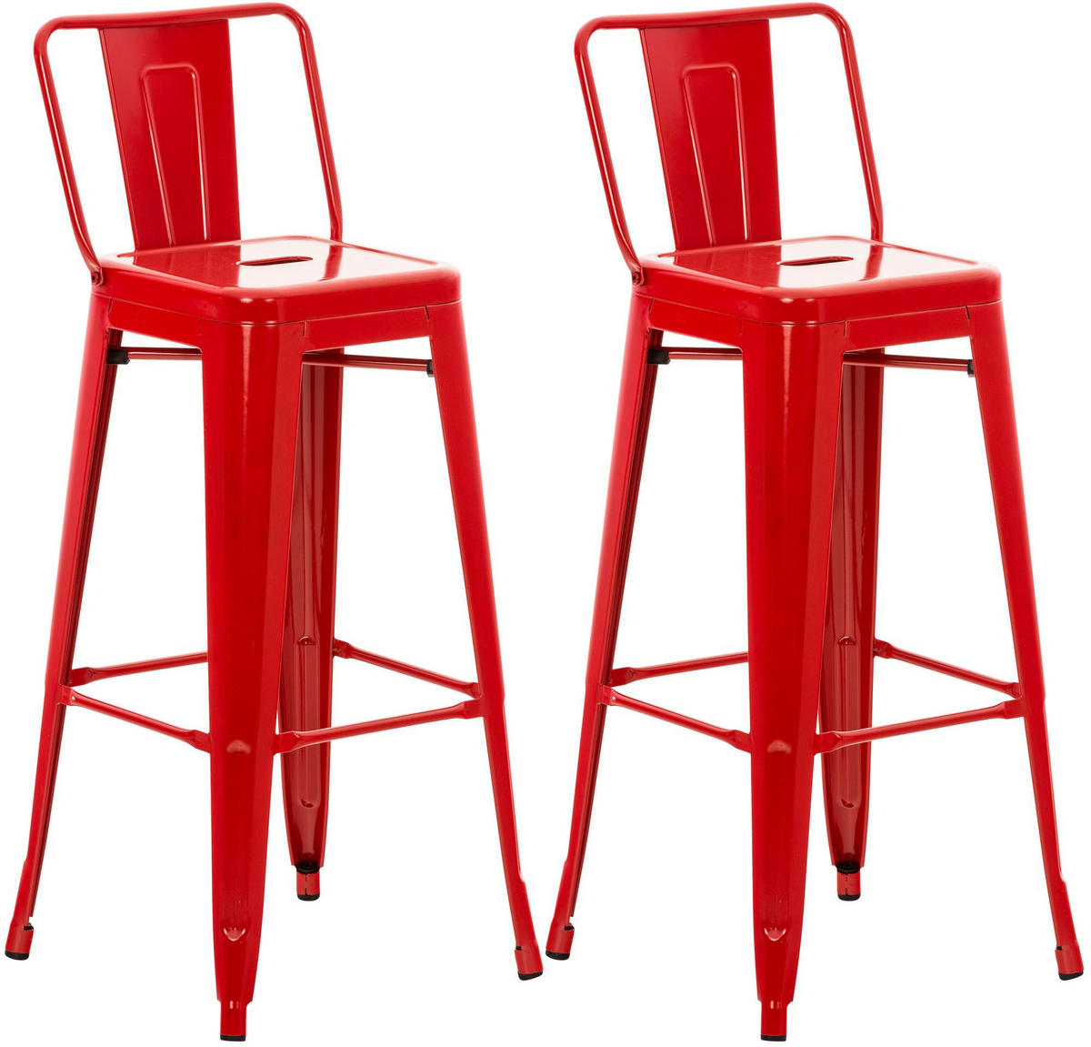 BARHOCKER 2er Set Lekel Metall Rot - Rot, Metall (44/96/43cm) - DELUKE