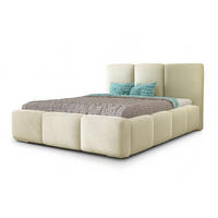 POLSTERBETT ROYAL, 140 x 200 cm mit Bettkasten und Lattenrost aus Metall, Velourstoff, Frabe: Beige - Beige, Holz/Kunststoff (140/200cm) - Agmat-Furniture