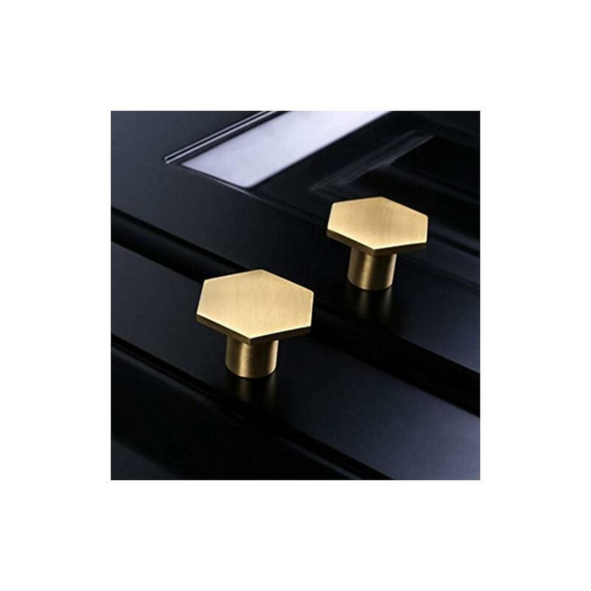 SCHRANKKNOPF Gold 10er-Set Messing - Goldfarben, Metall (2.6/2.4/2.6cm)