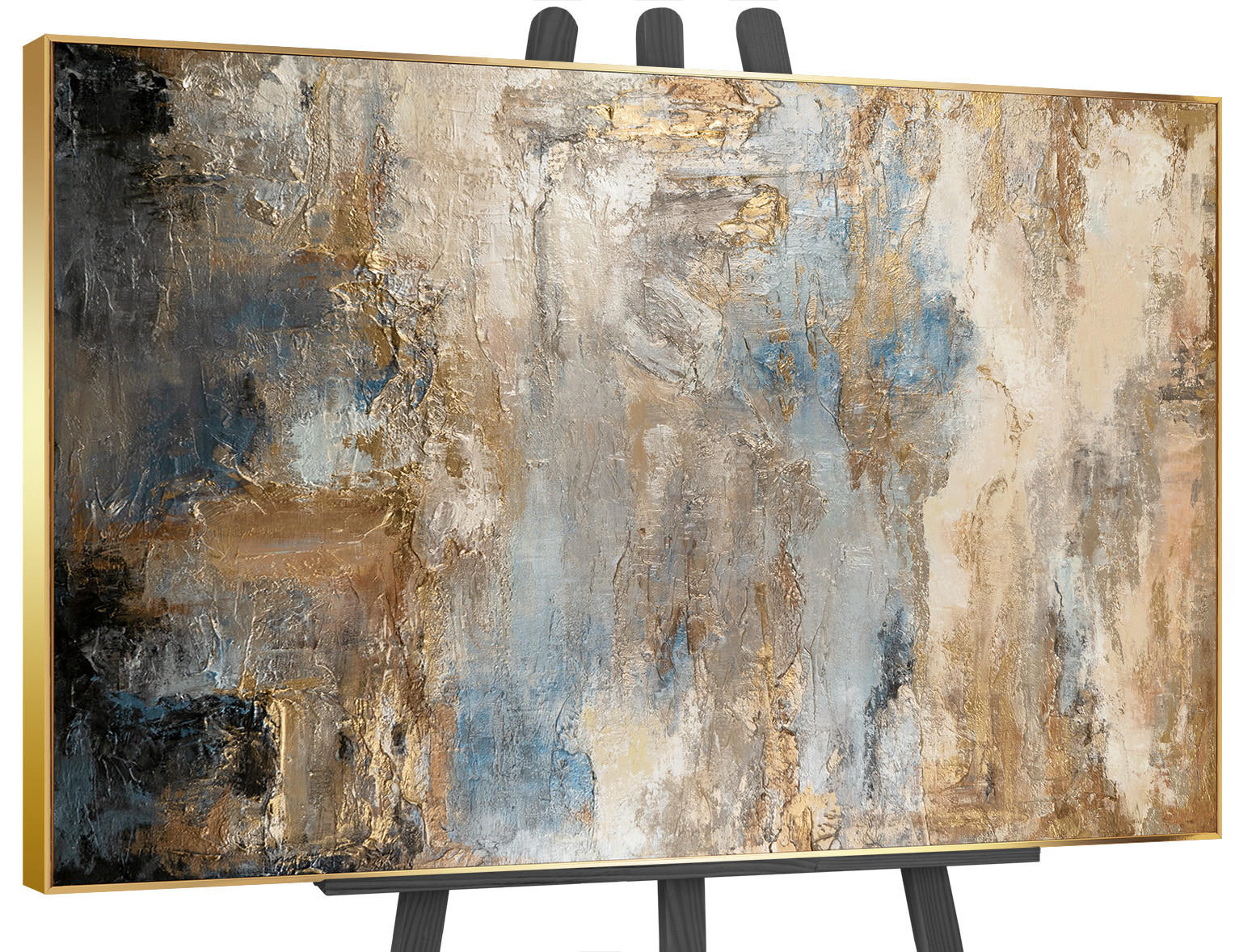 GEMÄLDE Glanz und Eleganz II Schattenfugenrahmen Gold 140x100 cm - Goldfarben, Holz (140/100cm) - YS-art gallery