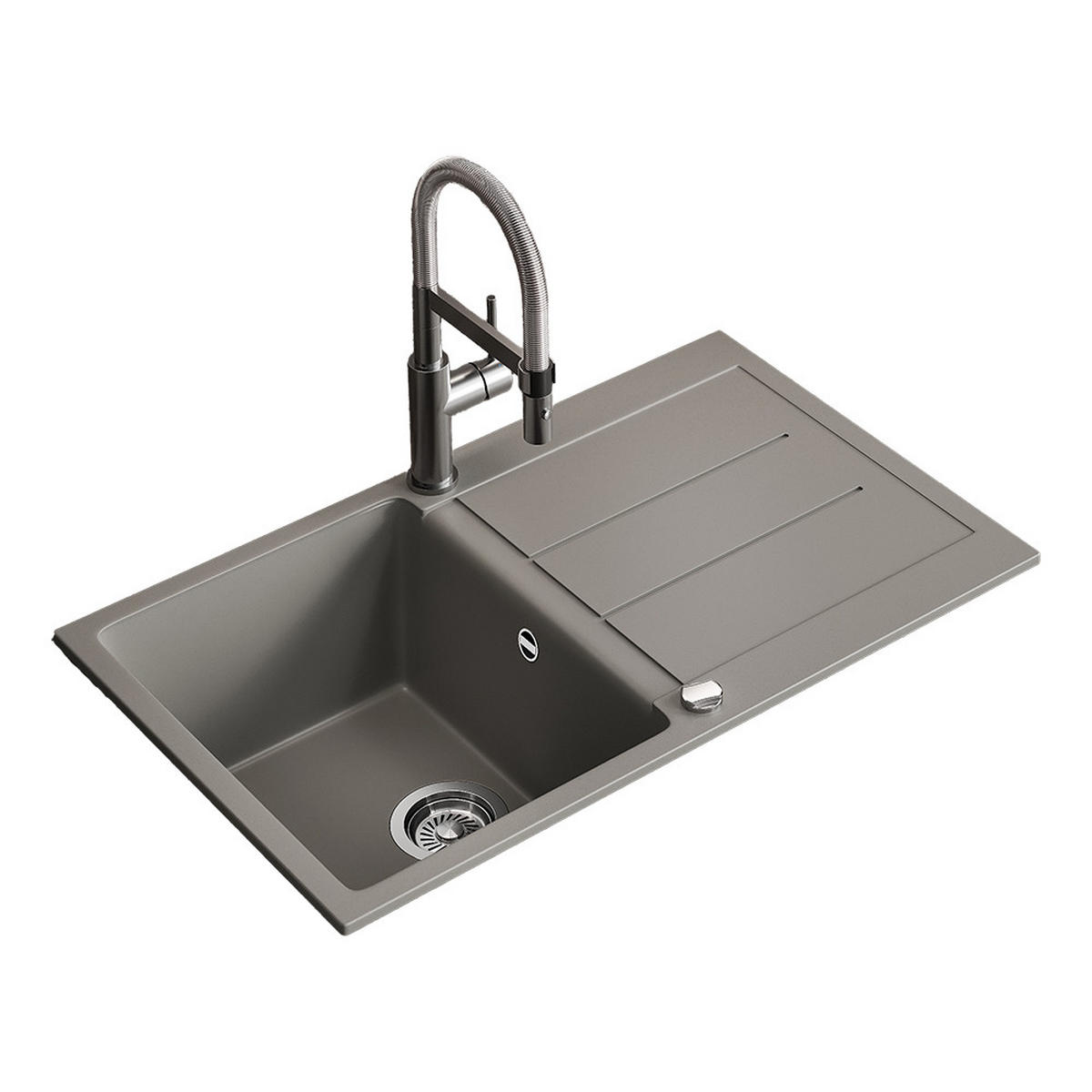 SPÜLBECKEN Kapstadt Beton 78 x 50 cm - Grau, Keramik (78/20/50cm) - Bergstroem