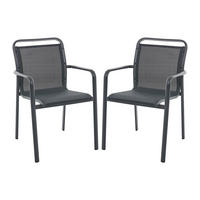 GARTENSTUHL 2er-Set - 57 cm x 60 cm - Metall - Anthrazitgrau - VELYRA - Anthrazit, Metall (57/85/60cm) - Vente-Unique