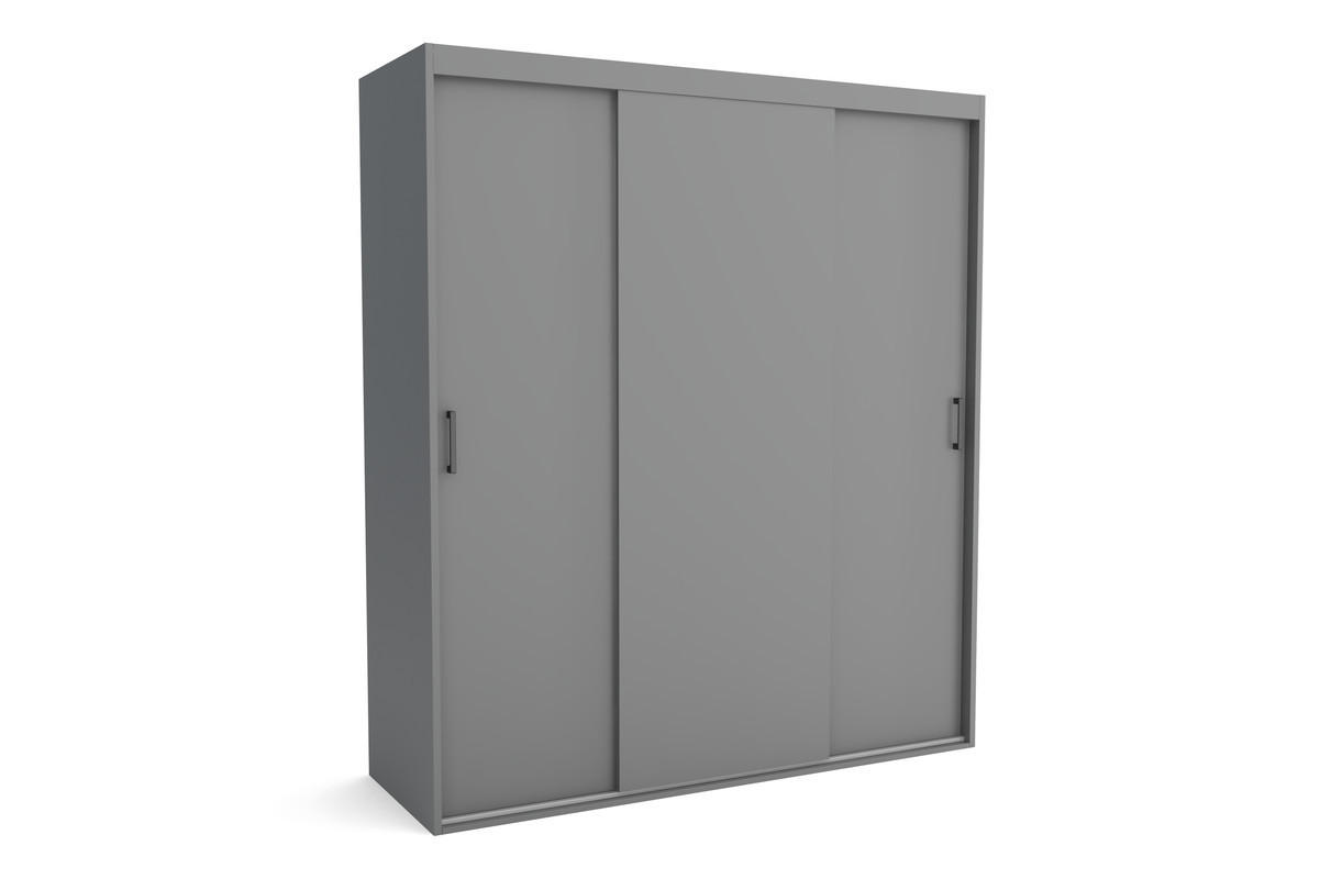 KLEIDERSCHRANK MAT A Grau 220x60x205 cm - Grau, Holzwerkstoff (220/205/60cm) - FURNLUX