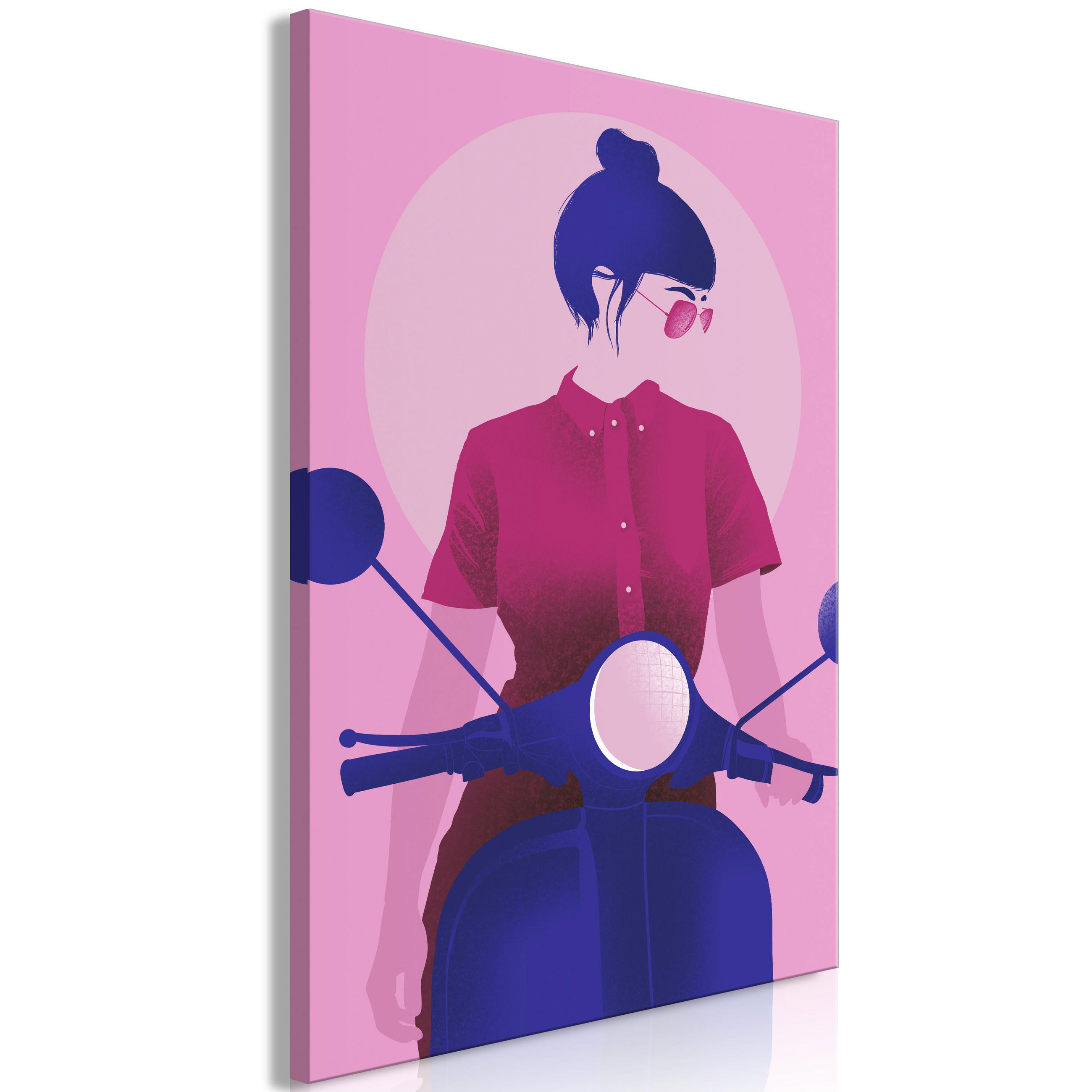 KUNSTDRUCK Rosa 60/90 cm - Blau/Pink, Textil (60/90cm) - KUNSTLOFT