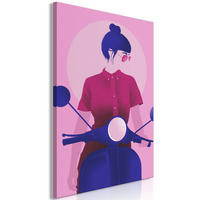 KUNSTDRUCK Rosa 60/90 cm - Blau/Pink, Textil (60/90cm) - KUNSTLOFT