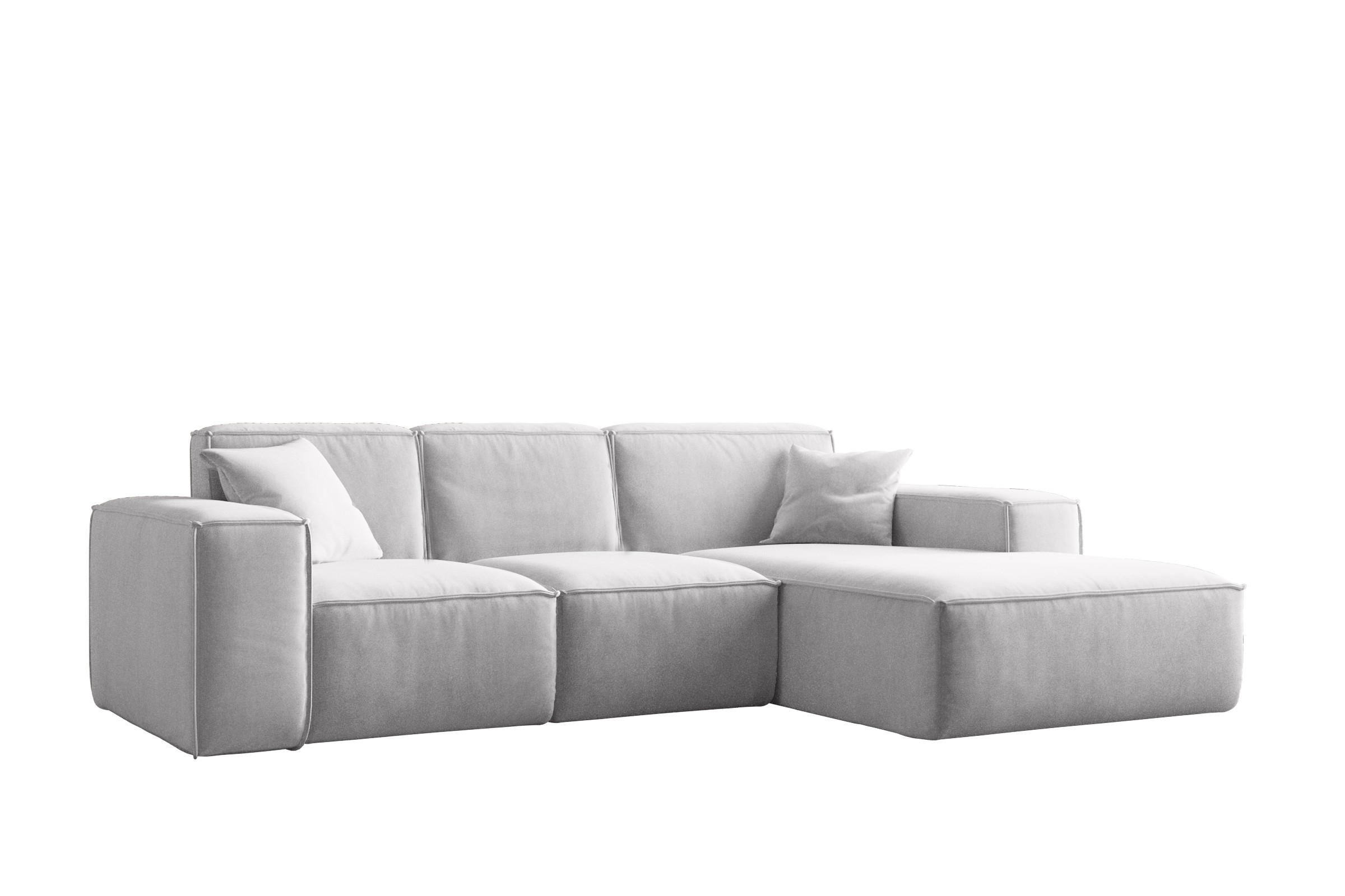 ECKSOFA L-Form Siena Stoff Salvador Hellgrau Rechts - Hellgrau, Holz (266/165cm) - Kaiser Möbel