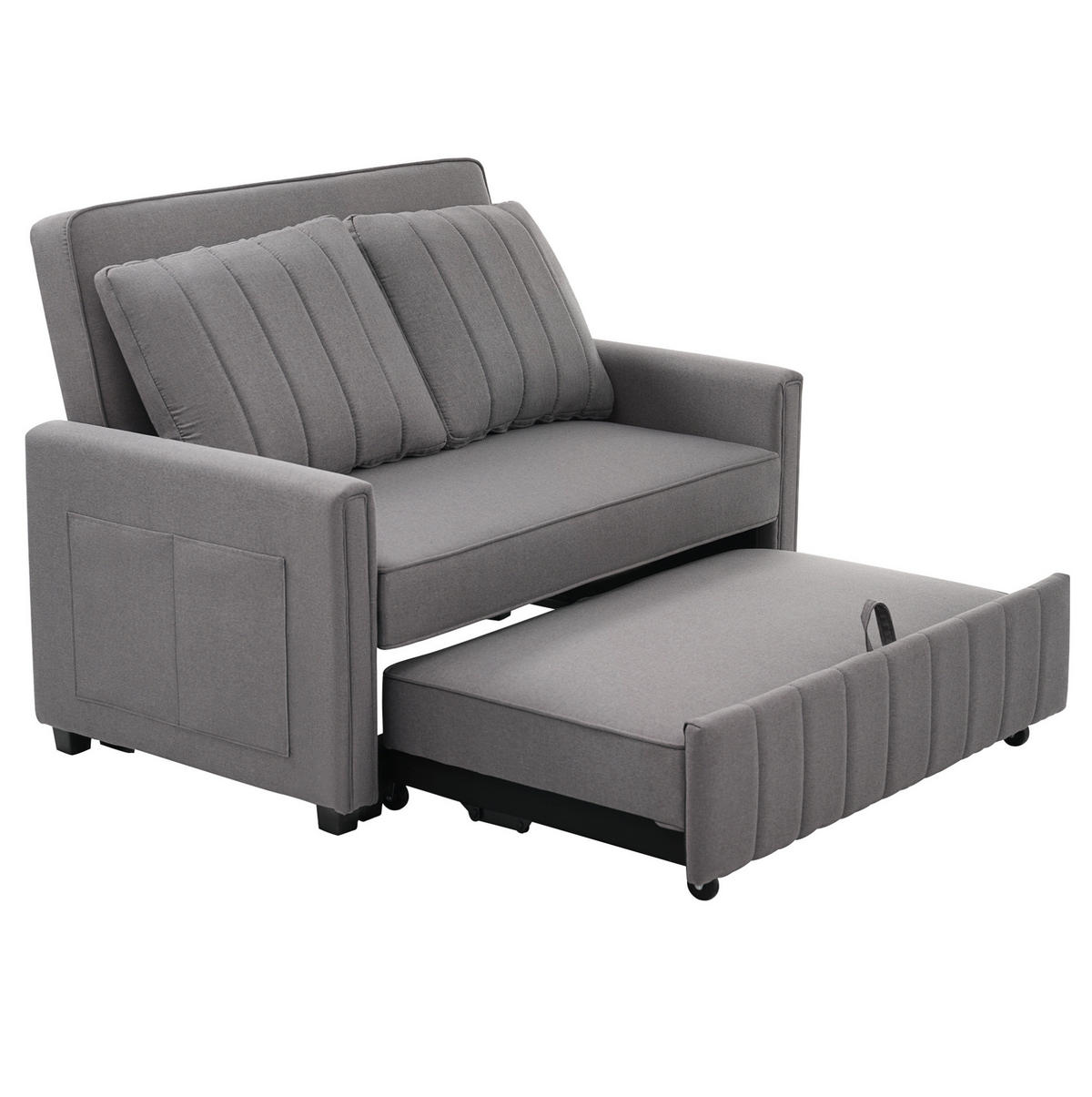 SOFA multifunktional mit Schlaffunktion Leinen Antique Gray 127/75/94 cm - Grau, Kunststoff (127/94/75cm) - OKWISH