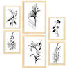 POSTER Set Mit 6 Blumenstrauß Schwarz und Weiß Größe A3 & A4 Rahmen aus hellem Holz - Beige, Papier (29.7/1cm) - Nacnic